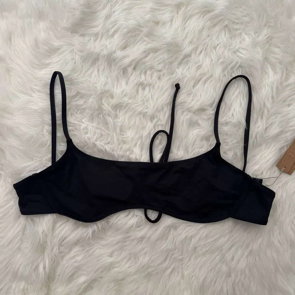 Skims Signature Swim Micro Scoop Bikini Top Onyx XL